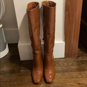 Steve Madden Congac Patent Leather Boots